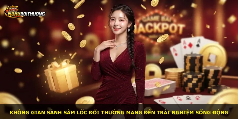 Không gian sảnh Sâm Lốc Đổi Thưởng mang đến trải nghiệm sống động