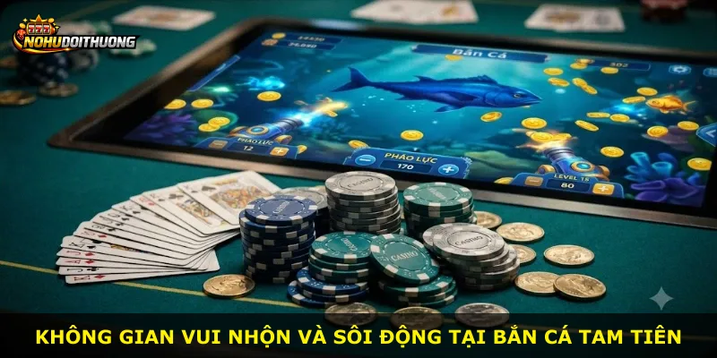 Không gian vui nhộn và sôi động tại bắn cá Tam Tiên