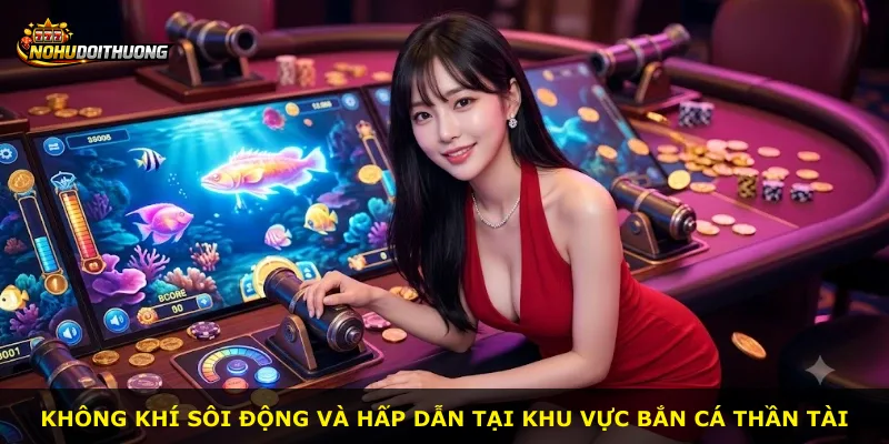 Không khí sôi động và hấp dẫn tại khu vực bắn cá thần tài
